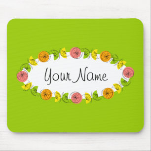 Citrus Oval Green mouse pad