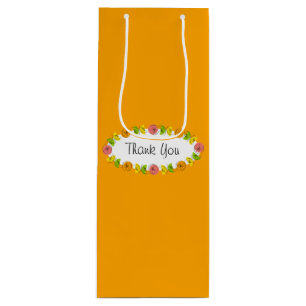 Citrus Oval Orange Thank You gift bag wine