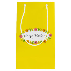 Citrus Oval Yellow Birthday gift bag small