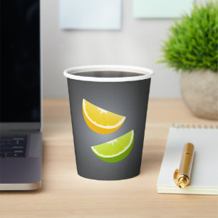 Citrus Paper Cup With Lemon and Lime Slices