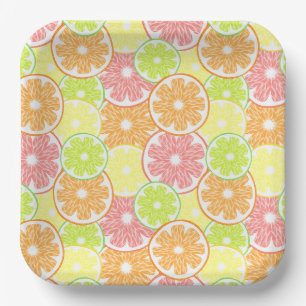 Citrus Paper Plates, Lemon Orange Lime Party Plate