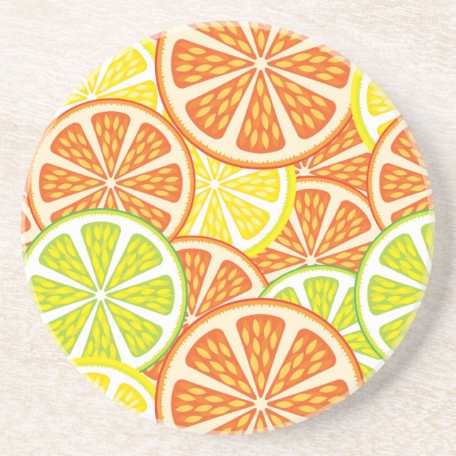 Citrus Pattern 2 Coaster (Front)