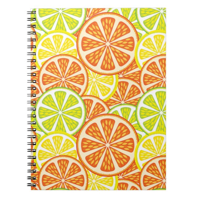 Citrus Pattern 2 Spiral Notebook (Front)