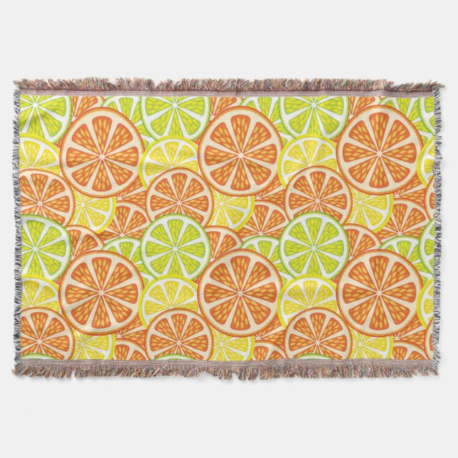 Citrus Pattern 2 Throw Blanket (Front)