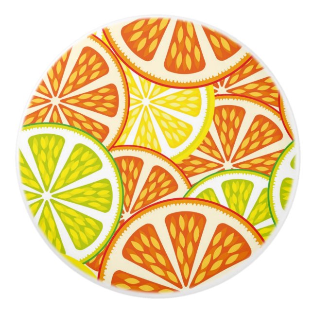 Citrus pattern ceramic knob (Front)
