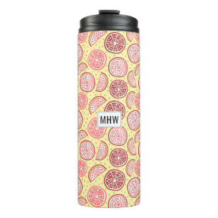 Citrus Pattern custom monogram tumbler