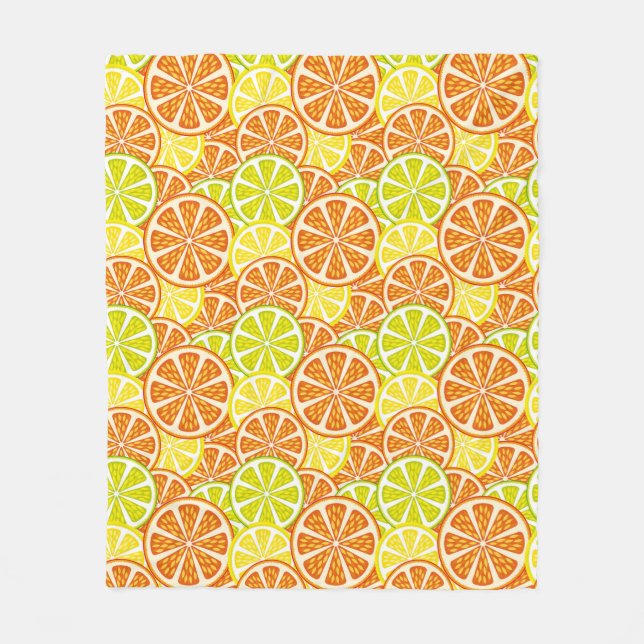 Citrus pattern fleece blanket (Front)