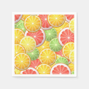 Citrus pattern - grapefruit, lemon, lime, orange napkin