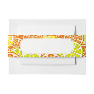 Citrus pattern invitation belly band