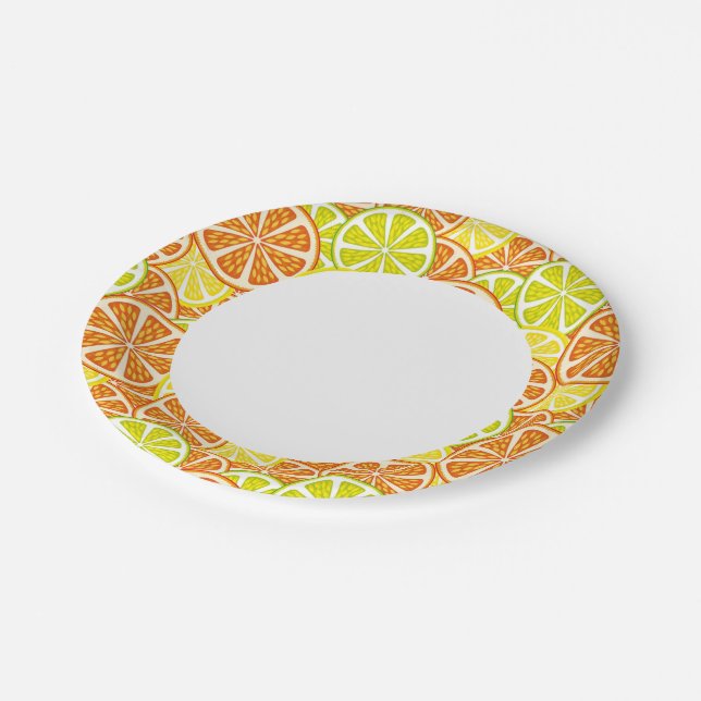 Citrus pattern paper plate (Angled)