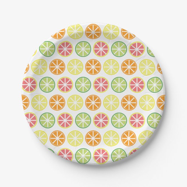 Citrus Pattern Paper Plates (Front)