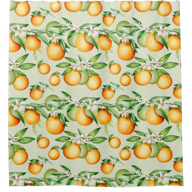 Citrus Pattern Shower Curtain (Front)