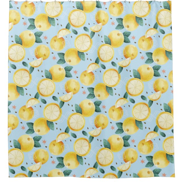 Citrus Pattern Shower Curtain (Front)