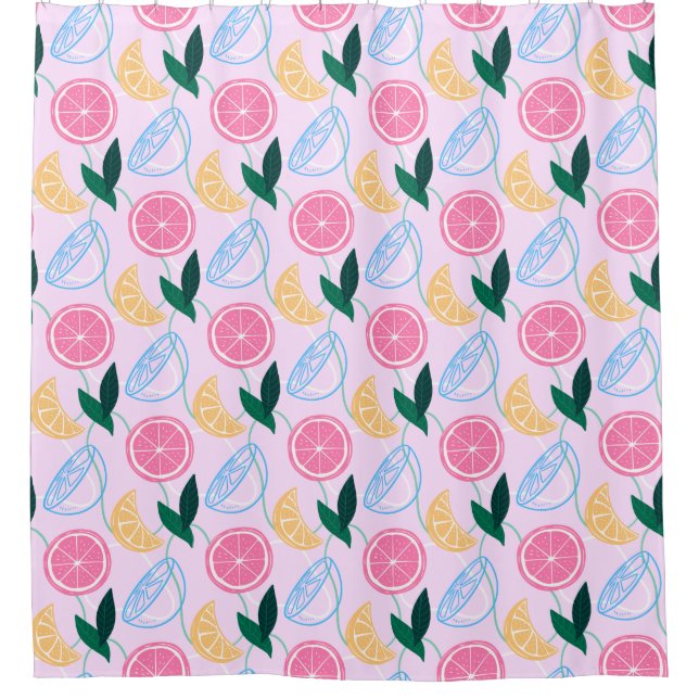 Citrus Pattern Shower Curtain (Front)