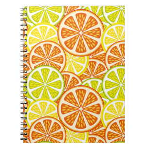 Citrus pattern spiral notebook
