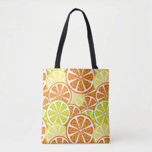 Citrus pattern tote bag
