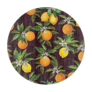 Citrus Pattern, Vintage Lemons Oranges. Cutting Board