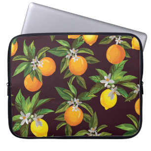 Citrus Pattern, Vintage Lemons Oranges. Laptop Sleeve