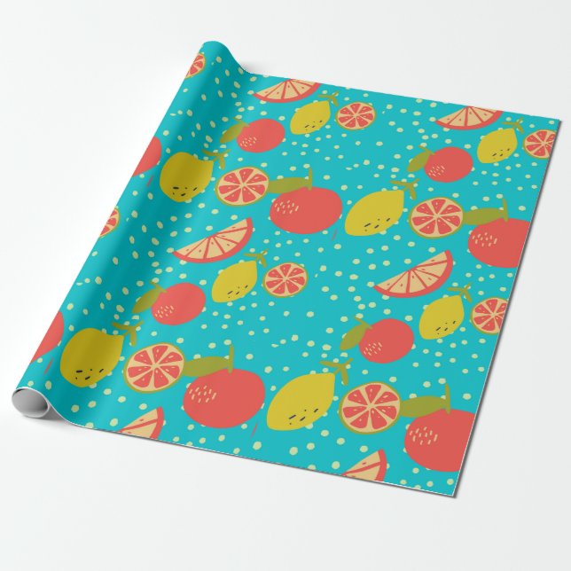 citrus pattern  wrapping paper (Unrolled)