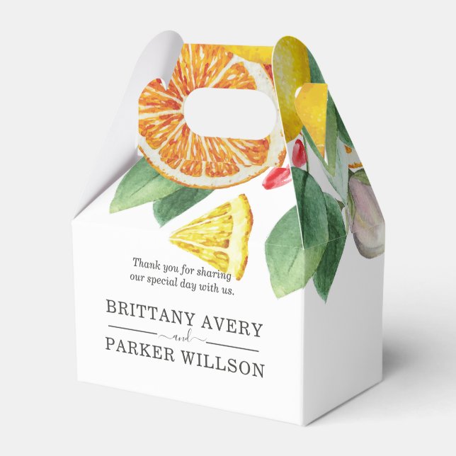 Citrus Personalised Wedding Favour Box (Front Side)
