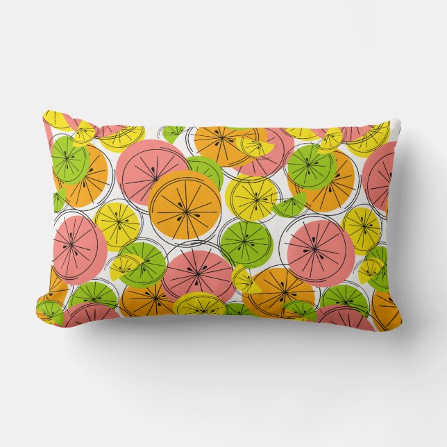 Citrus pink back Lumbar Pillow (Front)