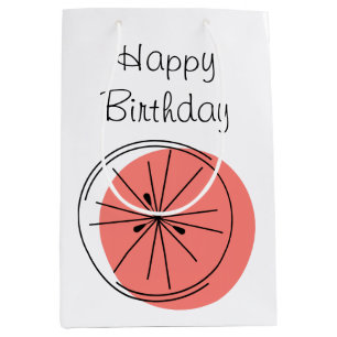 Citrus Pink Happy Birthday gift bag medium
