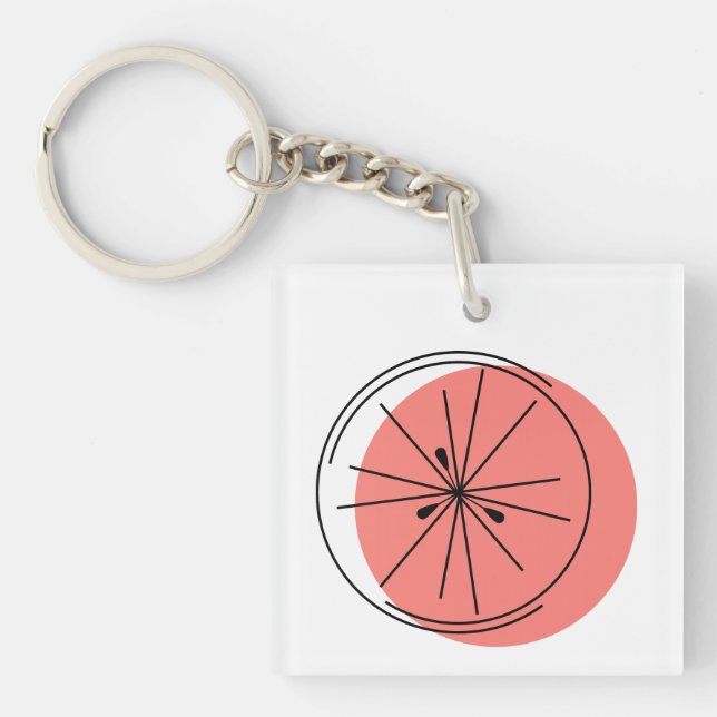 Citrus Pink keychain square double-sided (Front)