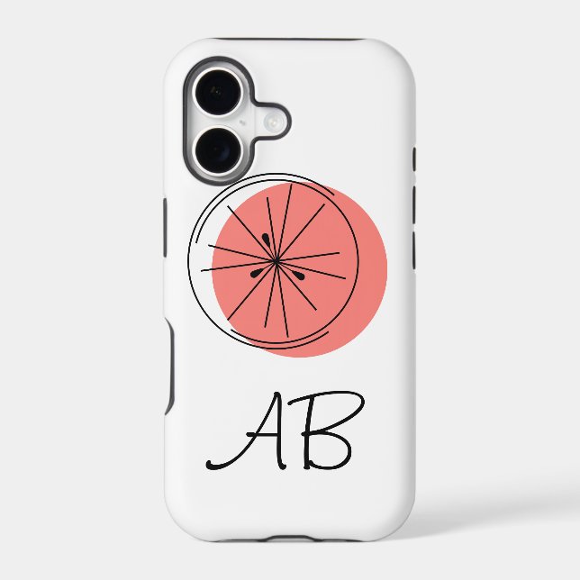 Citrus Pink Monogram iPhone case (Back)