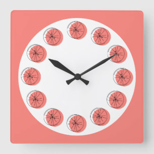 Citrus Pink Multi clock square