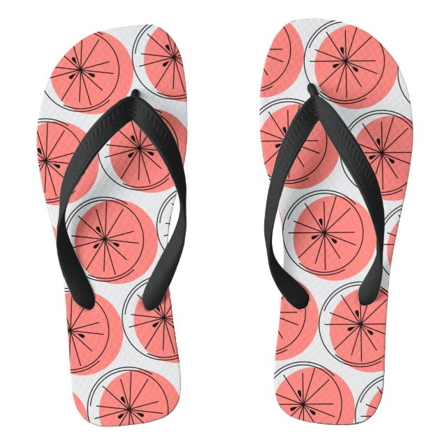 Citrus Pink Multi Flip Flops (Footbed)