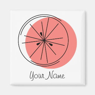 Citrus Pink Name magnet square