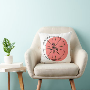 Citrus Pink square Throw Pillow