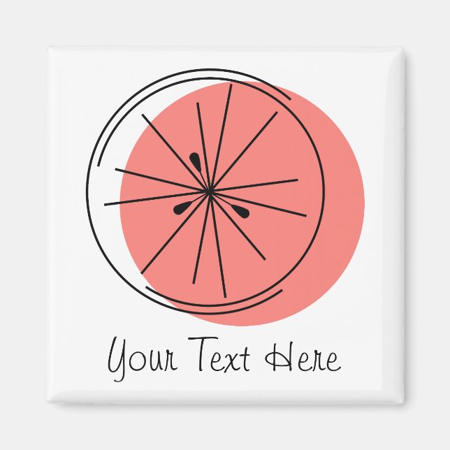 Citrus Pink Text magnet square (Front)