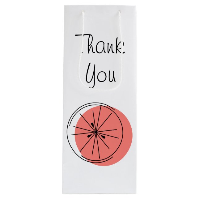 Citrus Pink Thank You gift bag wine (Front)