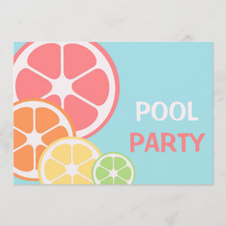 Citrus Pool Party Invitation