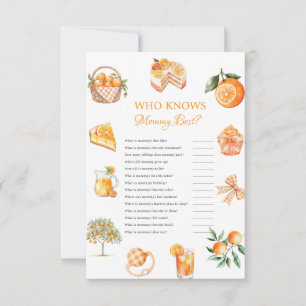 Citrus pregnancy baby shower game card