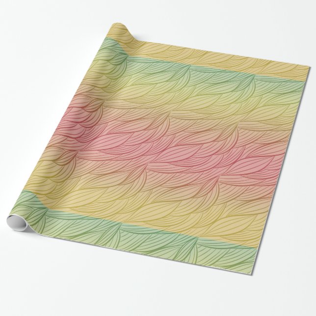 Citrus Punch Ombre Abstract Birthday Wrapping Paper (Unrolled)