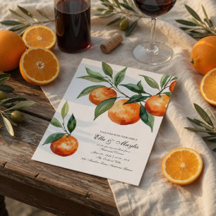 Citrus Rehearsal Dinner Invitation   Mediterranean