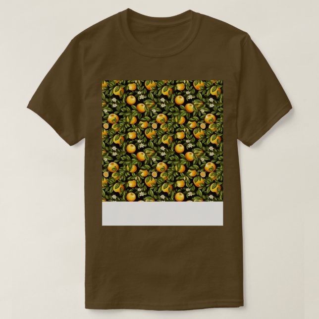 Citrus Seamless Pattern Lemon Lime Orange Mandarin T-Shirt (Design Front)