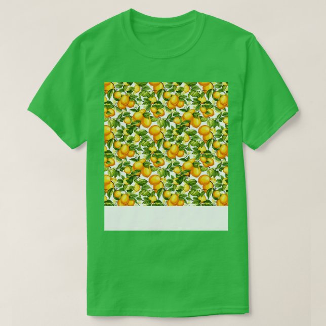 Citrus Seamless Pattern Lemon Lime Orange Mandarin T-Shirt (Design Front)
