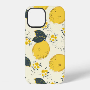 Citrus seamless pattern with colourful yellow lemo iPhone 12 case