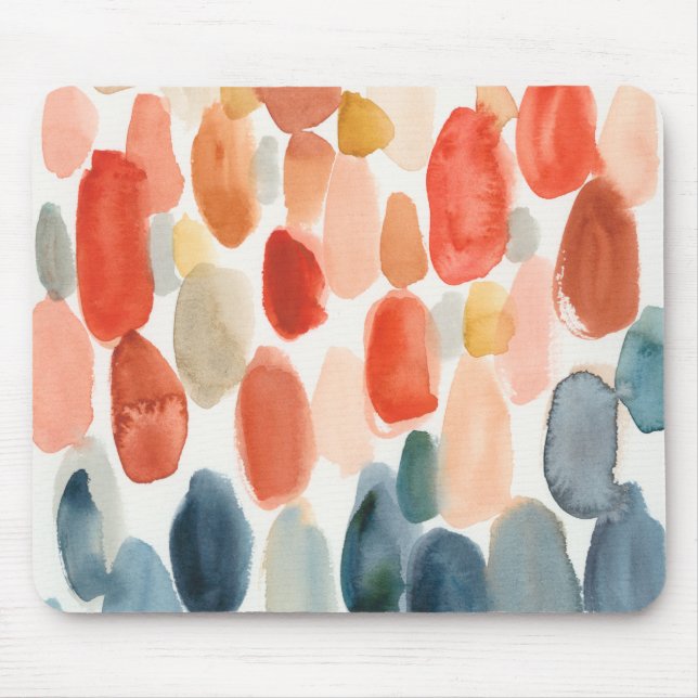 Citrus Season - Coral and Blue Stones Mouse Pad (Front)