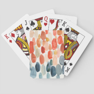 Citrus Season - Coral and Blue Stones Playing Cards