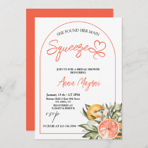 Citrus She Found Her Main Squeeze Bridal Shower  Invitation