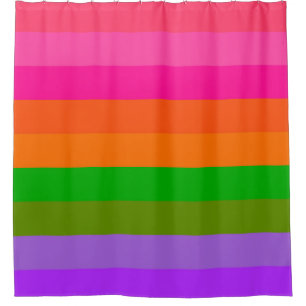 Citrus Sherbet Stripes Shower Curtain
