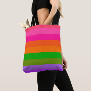 Citrus Sherbet Stripes Tote Bag