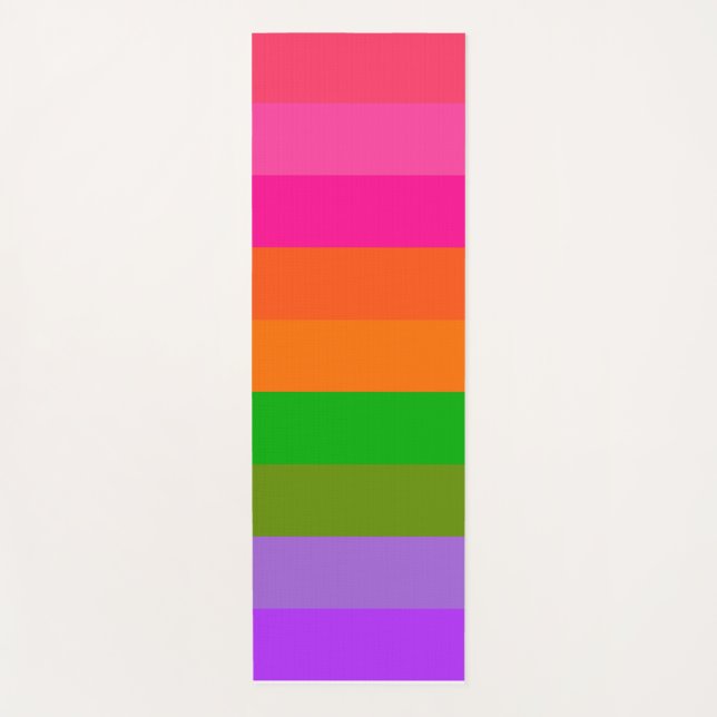 Citrus Sherbet Stripes Yoga Mat (Front)