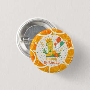 Citrus Slice 1st Birthday Buttons
