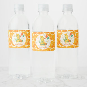 Citrus Slice 1st Birthday Water Bottle Label