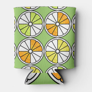 Citrus Slice Fruit, Summer Seamless. Can Cooler